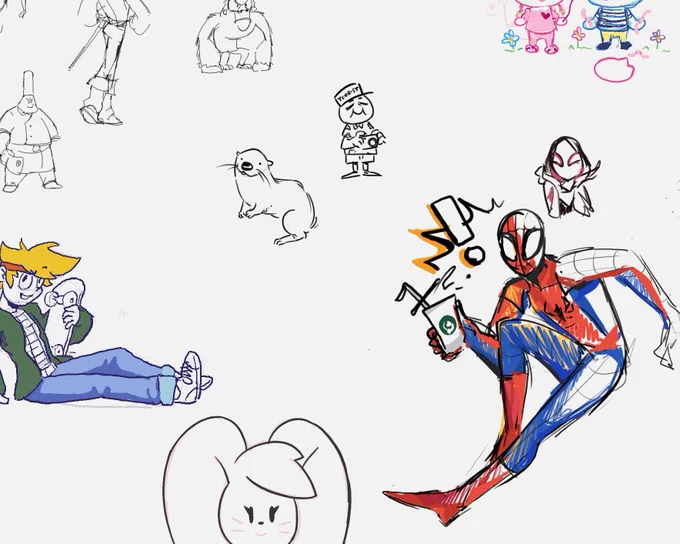 drawpile sesh with one of the animators that helped me so much in toonboom, and they said that my spiderman n coloring is super cool! ;-; 