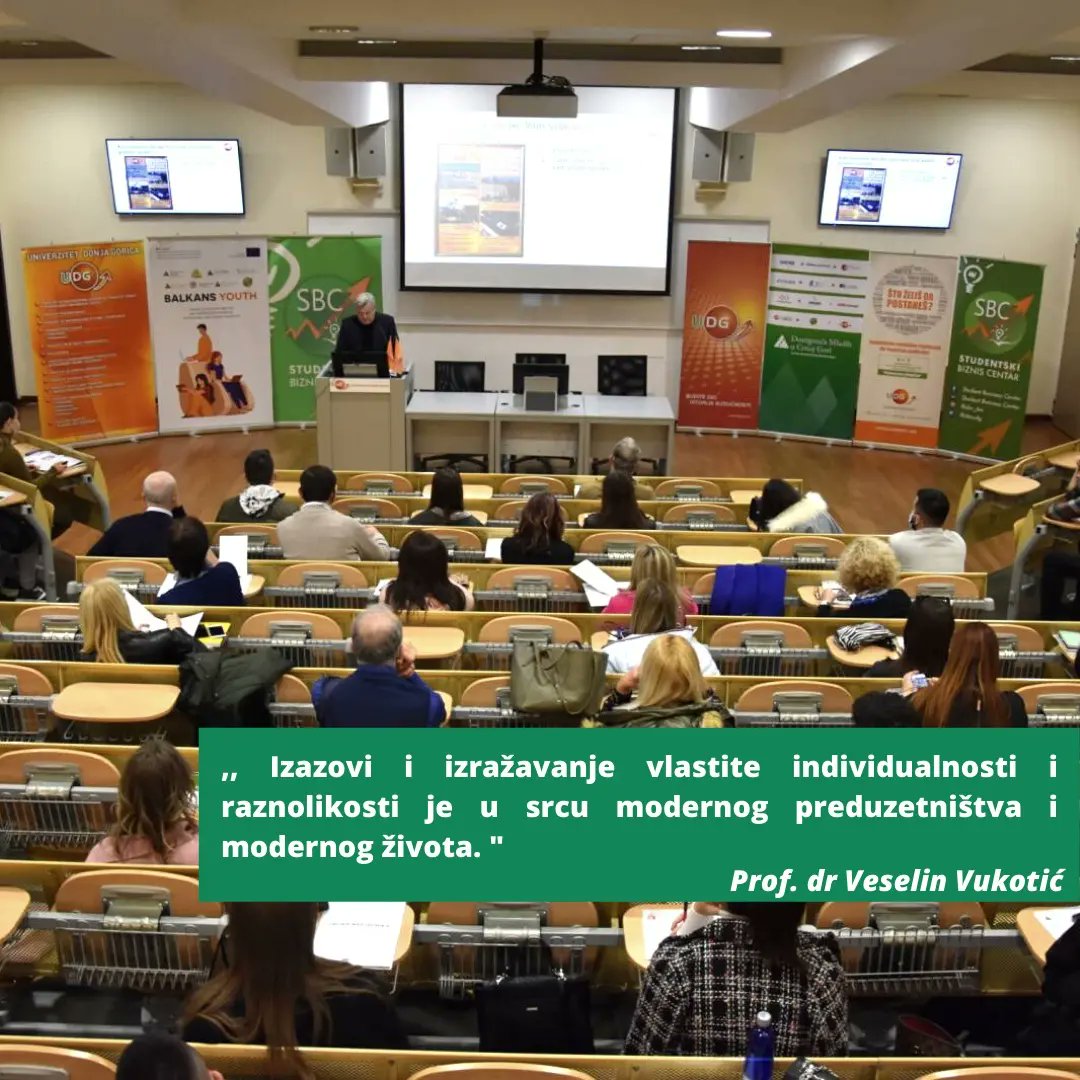 Dva tradicionalna projekta ,,Poslovni Izazov Crne Gore" i Konferencija za nastavnike, upravo su otvorena! Učesnicima se obratio rektor, prof. dr Veselin Vukotić. ✅ 

➡️ Poručio je učesnicima da Poslovni izazov treba da se osjeti, a ne nauči i shvati!

#SBC #UDG #Entrepreneurship