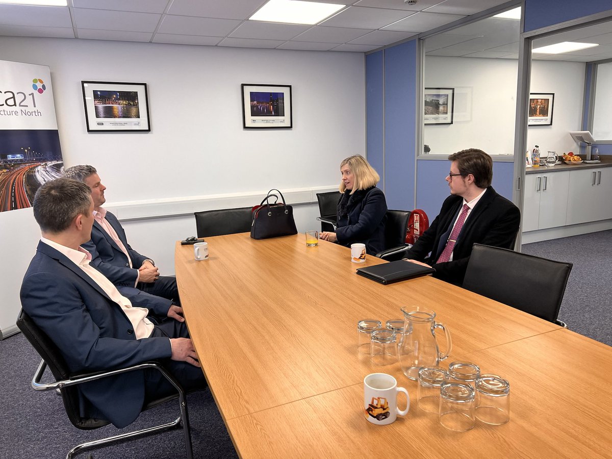 Our local MP for Morley &amp; Outwood <a href="/andreajenkyns/">Dame Andrea Jenkyns DBE 🇬🇧</a> visited the <a href="/ceca_yorks/">CECA Y&H</a> office today, to meet with CECA &amp; members based in the constituency. Great to see Christian Verity of <a href="/ColasLtd/">Colas Ltd</a> and Phil Williamson of <a href="/Cairn_Cross/">Cairn Cross Civil Engineering Ltd</a> talking candidly about local views and industry issues.