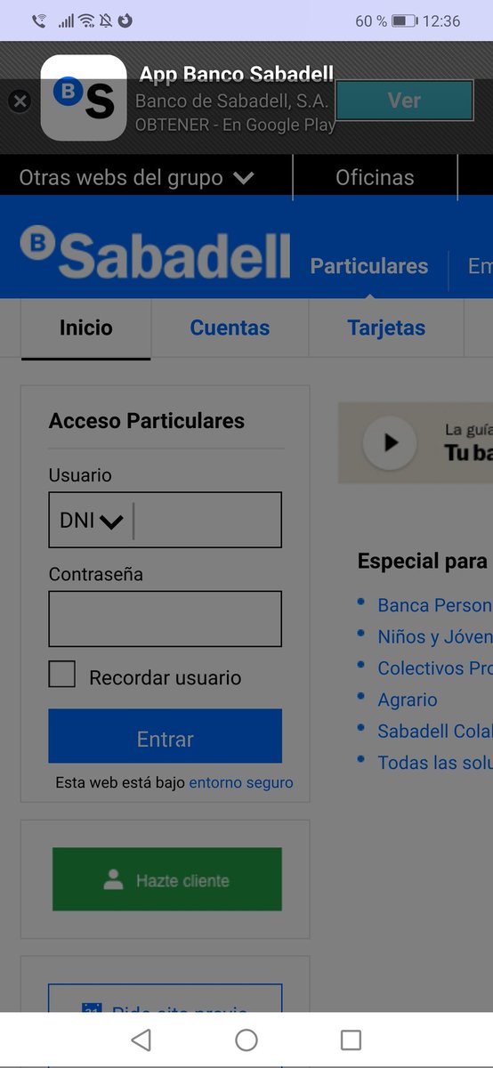 jordimarcillo's tweet photo. @BancoSabadell Si, podéis hacer que se vea bien la móvil versión. Sencillo. Sigue viendose mal en móviles. https://t.co/JuqRqoMXS7