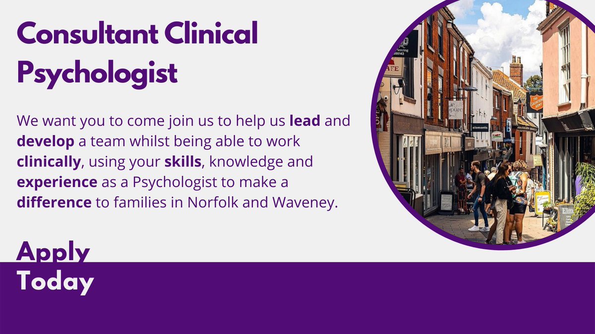 We are looking for people who see challenges as opportunities and can influence, inspire and energise others
cutt.ly/qO4l4KJ
#PsychologyJobs #Norfolk #NorwichJobs #MentalHealth