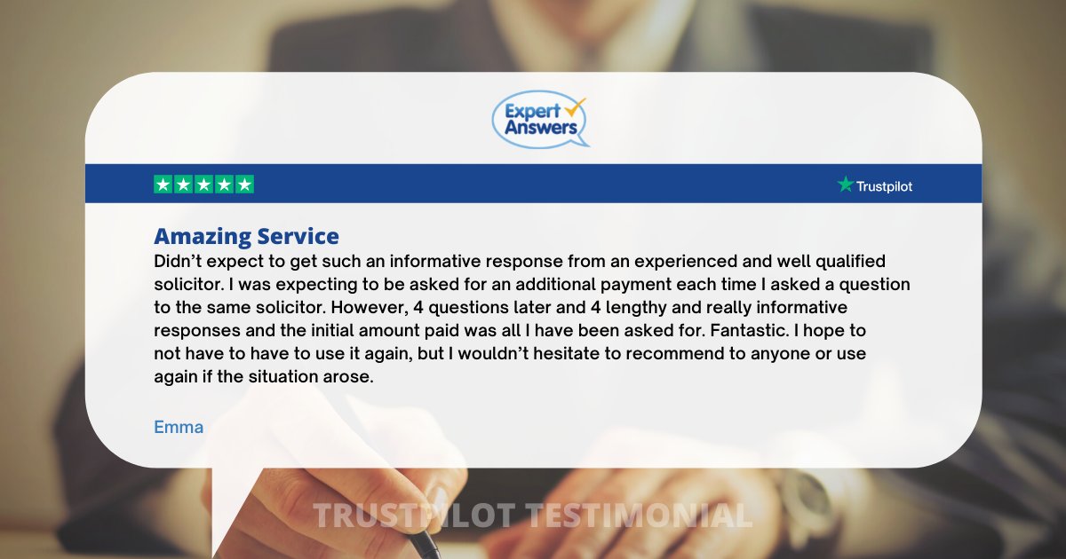 expertanswers's tweet photo. Find out why Emma thinks Expert Answers provides an amazing service! Ultra low prices plus a wealth of legal expertise! 

#legaladvice #solicitor #lawyer #trustpilot #expertanswers https://t.co/yIm1f5oVvq