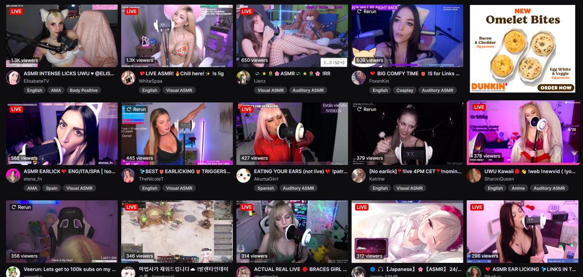 This is the asmr category on twitch.... I thought i was on pornhub 