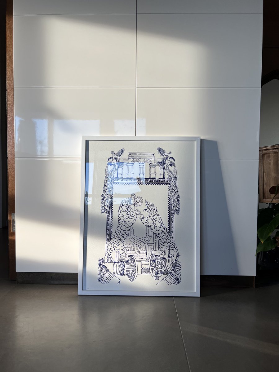 My tigers fight big screen print framed for a@client 🐅