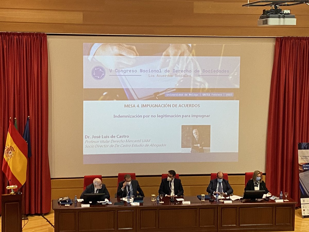 csociedadesMLG's tweet photo. Seguimos con la Mesa 4 📣🗣 con “Indemnización por no legitimación para impugnar” por @joseledecastro (Profesor Titular de Derecho Mercantil @UAM_Madrid . Socio Director de De Castro Estudio Abogados) https://t.co/pmMtZYzkqG