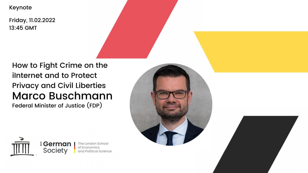 LSE_GermanSoc's tweet photo. How can Western democracies tackle online crime while simultaneously protecting civil liberties? German Federal Minister of Justice @MarcoBuschmann will discuss this pressing question in a Keynote speech at the #GermanSymposium. @bmj_bund
https://t.co/czmLjgYFME https://t.co/gmDobcfBWH