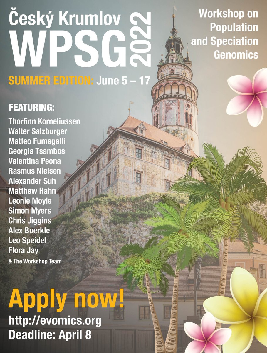 It did not take place in January, but it will happen in 2022! We're excited to announce the summer edition of the @evomics Workshop on Population and Speciation Genomics (#wpsg2022). With @disequilibber, @SpeciationLab, Thorfinn Korneliussen, @3rdreviewer, @WSalzburger,... (1/3)