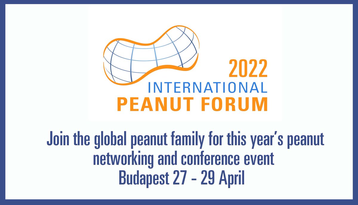 PeanutForum's tweet photo. If you're in the peanut business, plan on attending this year's International Peanut Forum in Budapest! Don't miss out on the Early Bird registration rate - ends 14 February. Register now to join the global peanut family at the 2022 IPF https://t.co/CweblDgGj9. 
 #peanuts https://t.co/FqhkIanNLj