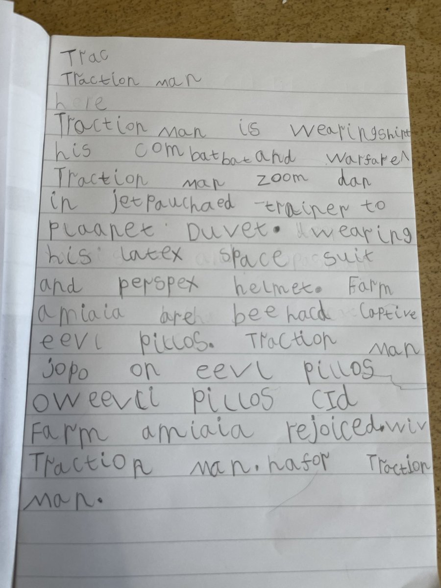 PendockPrimary's tweet photo. Amazing writing from Class 1 this week - imitation phase of #talk4writing The children have loved using Traction Man as a basis for their writing! So looking forward to their own versions 🙌🙌 @CofEWorcEduTeam #writing #poweroftalking #actions #determination https://t.co/nFG4UrOMYD