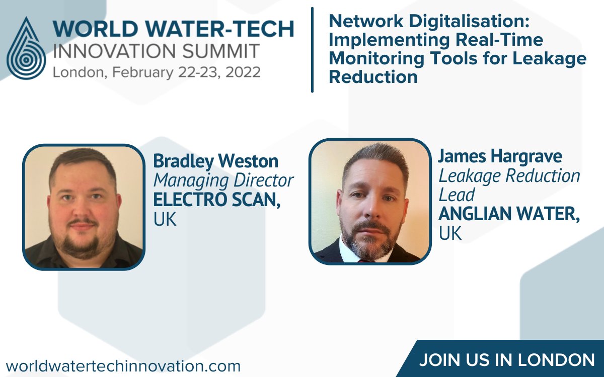 WorldWaterTech's tweet photo. .@ElectroScan will deliver a case study with @AnglianWater to discuss how they have worked together to forecast and identify leakage in real time across their networks to reduce non-revenue water loss: https://t.co/ERarvFkHQG

Book now to watch the presentation at #WorldWaterTech https://t.co/xwRoyKwmdr