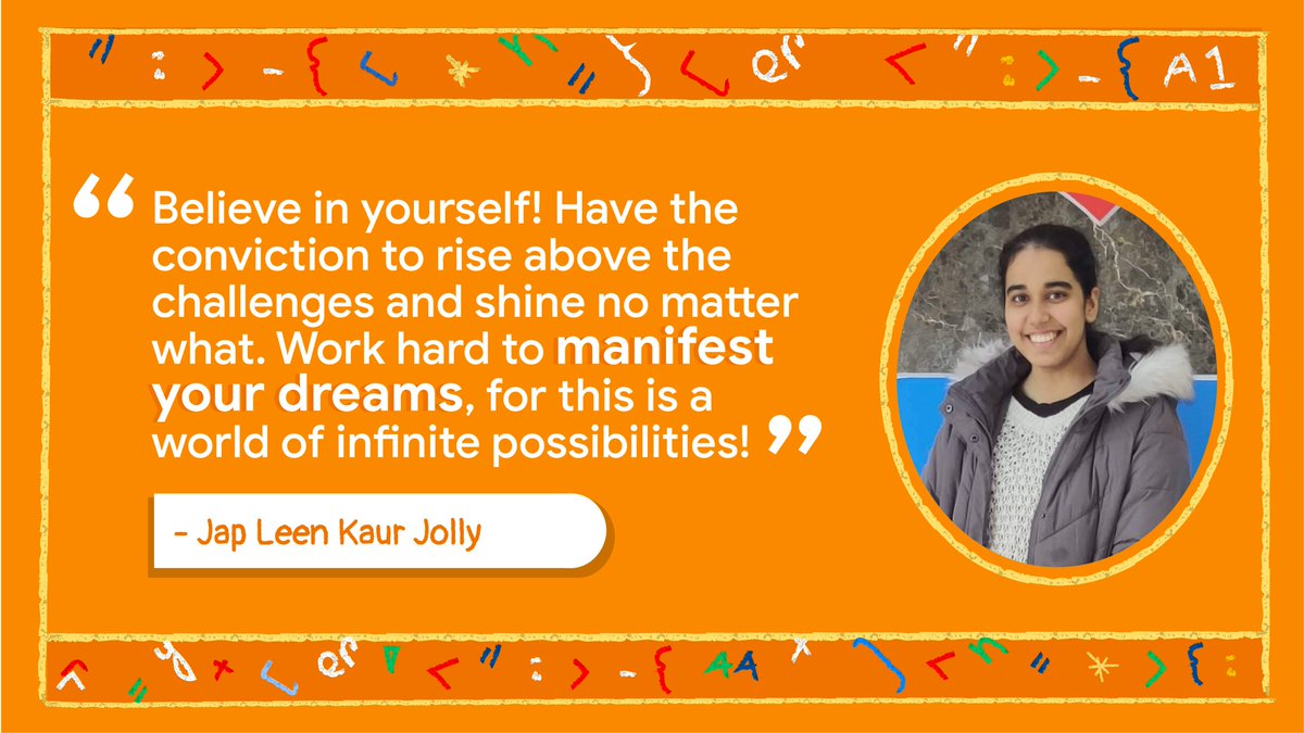 GoogleIndia's tweet image. If youโre also a girl who codes, read these as messages from a future you โค๏ธ 
Hereโs part 4/4 of inspo, from the #GirlsWhoCode at Google.
#InternationalDayOfWomenandGirlsinScience.