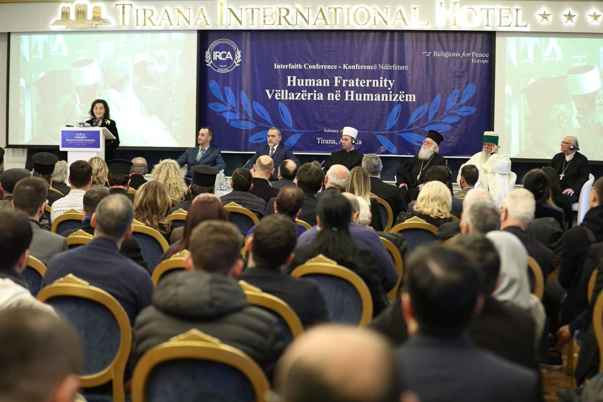 CenterCve's tweet photo. Director @CenterCVE, @Lejdi_Dervishi commended to the International &amp; Interfaith Conference "Human Fraternity", org. by @KNFSH2007 , with the participation of leaders of religious communities, @USEmbassyTirana, Apostolic Nuncio Mr.Luigi Bonazzi and President #ENIB Dr. @de_salvia https://t.co/2mUWpNeznh