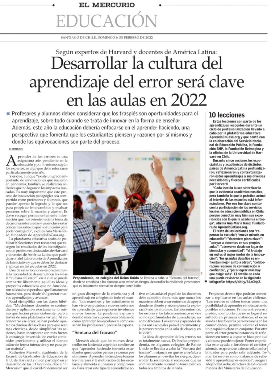 💡 Equivocarse es bueno y tenemos que empezar a inculcar a nuestros alumnos que sin error no hay acierto y quitar los castigos como norma.

🎯 El miedo al fracaso es una de las principales trabas para seguir avanzando, ¿estáis de acuerdo?

#transformacioneducativa #innovacion