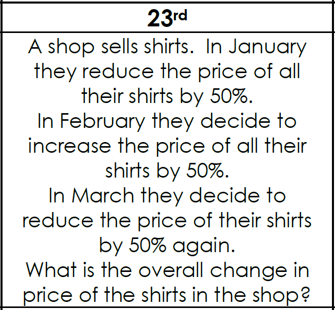 NGHSMaths's tweet photo. Are you getting a bargain when you go shopping?  If you can so this sort of question @NottmGirlsHigh you will know! Tweet us your solutions! 😀#maths https://t.co/dkXplXLSrq