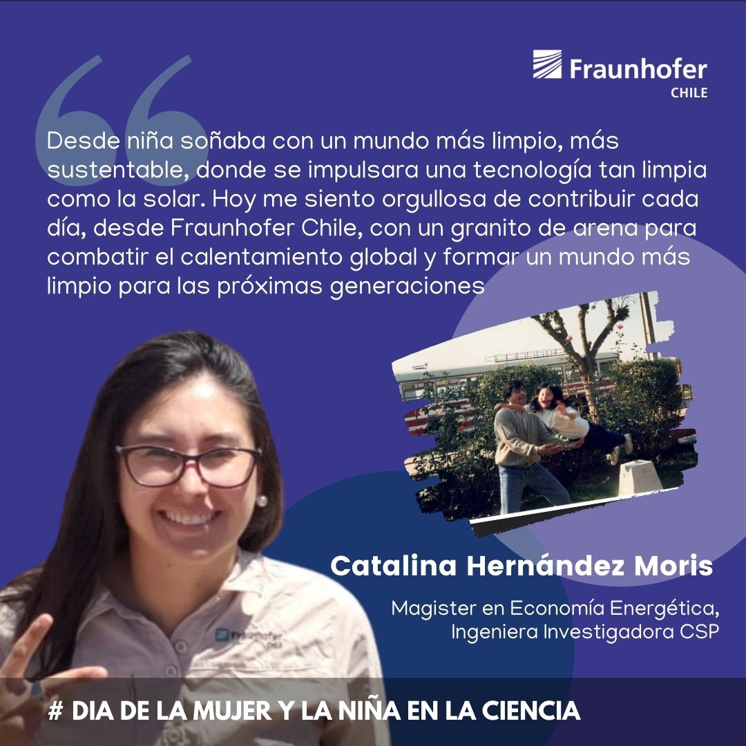 FraunhoferChile's tweet photo. Fiel a sus sueños, y a través de su trabajo en Sistemas Solares Térmicos en nuestro Centro de Energía Solar, Catalina elaboró el 1er Mapa potencial para instalación de plantas de CSP de torre en Chile en base al costo nivelado de energía (LCOE) #SolarEnergy #MujeresEnCiencia. https://t.co/d7rC6NZs6u