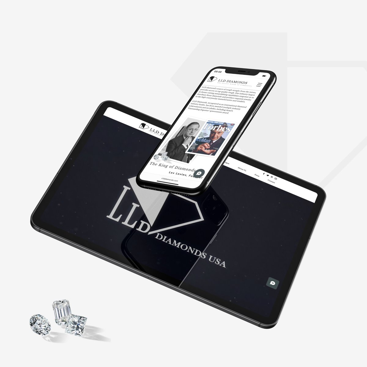 We were approached by #SimonLeviev from LLD Diamonds to build a new site. Attention to detail was crucial.

Showing our ability to adapt to circumstances, when LLD Diamonds hit money troubles, we were happy to wait for invoice payments; after all, we don’t want to become enemies.