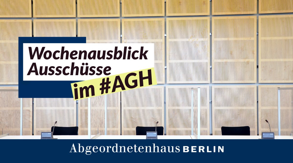 AGH_Berlin's tweet photo. Nächste Woche tagen bzw. konstituieren sich diese #Ausschüsse im #AGH:
➡️ 14.02.: #GesPflegGleich, #StadtWohn, #KultEuro, #VerfSch
➡️ 15.02.: #Peti
➡️ 16.02.: #Mobil, #UAVermV, #Haupt, #WiEnBe
➡️ 17.02.: #IntArbSoz, #UVK, #BildJugFam
Mehr Infos am Tag der Sitzung hier bei uns. https://t.co/01xhN1w3XJ