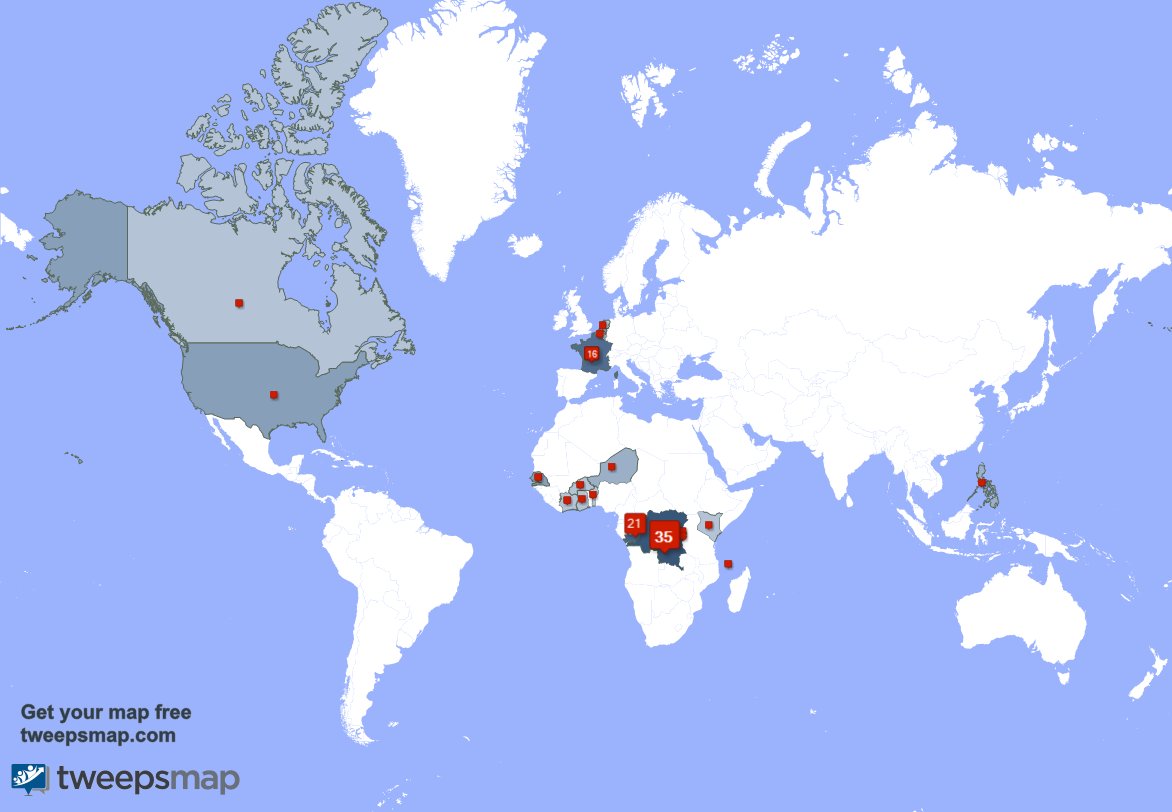 NsoEunice's tweet photo. Selon https://t.co/egahcSAnPF Mes abonnés vivent en: République démocratique du Congo(36%),Congo(22%),France(17%) https://t.co/X2LdH0nM4p