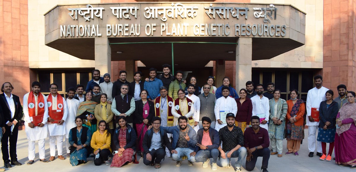 INbpgr's tweet photo. The Faculty members of Plant Genetic Resources at @INbpgr guide students trough their course work &amp; research in #PGR leading to masters or doctoral degrees. During the 60th #Convocation of @iaripusa1 seven scholars received their degrees. #PGR Faculty celebrated the occasion! https://t.co/TH4IzwHqei