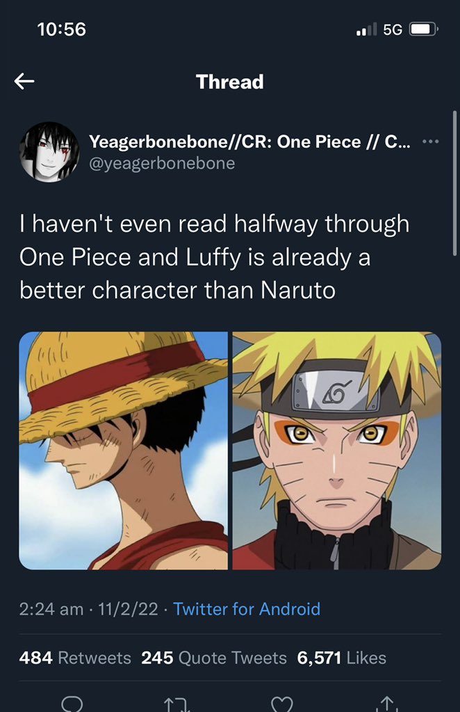 Frosty 🇮🇶 on X: One Piece fans don't know how to praise their series  without mentioning Naruto, these people are mentally ill😭   / X