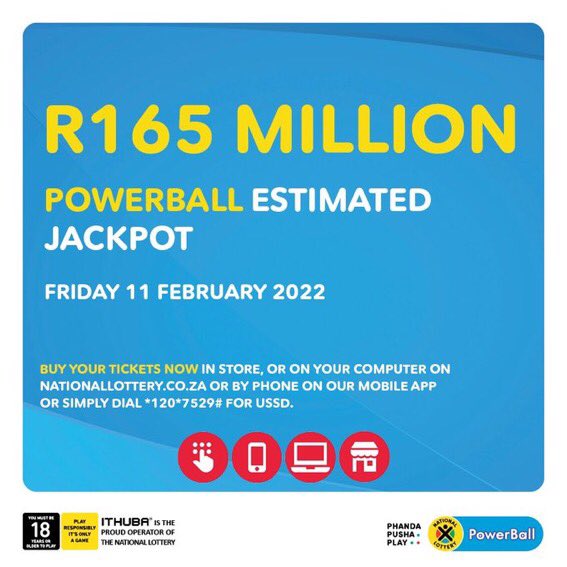 RT @quincyjones_SA: Don’t sit back with those lucky numbers, go play #PowerBall and be the multi-millionaire https://t.co/qsgdZjQnec