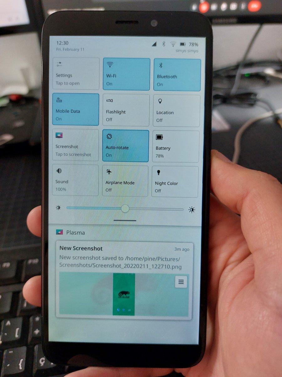 hadrianweb's tweet photo. This is what you need for your @thepine64 #Pinephone if you like @kdecommunity and Plasma Mobile, it much more smoother than previous releases and so good looking probably also influenced by @openSUSE's chameleon https://t.co/C6RJ67SbOV