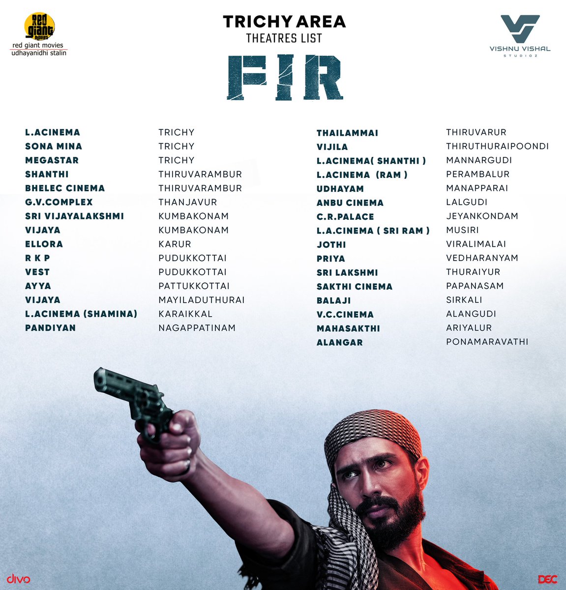 KollyPrime's tweet photo. #FIR - Widest release in @TheVishnuVishal’s career, with a massive number of theatres across Tamil Nadu 👌
#FIRfromToday in theatres 💣
@TheVishnuVishal @VVStudioz @RedGiantMovies_ @itsmanuanand @divomovies @decoffl https://t.co/gK39KtTt1r
