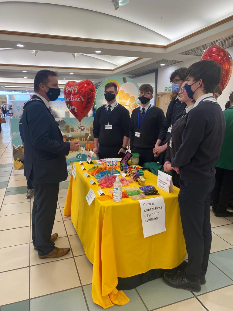 LismoreICT's tweet photo. “Love is in the Air” for our Young Enterprise students today as they sell their products in Rushmere Shopping Centre ❤️ why not go down, support our students and buy a treat for your favourite person? 😍 @lismorecomp https://t.co/u8KMSa0rg1
