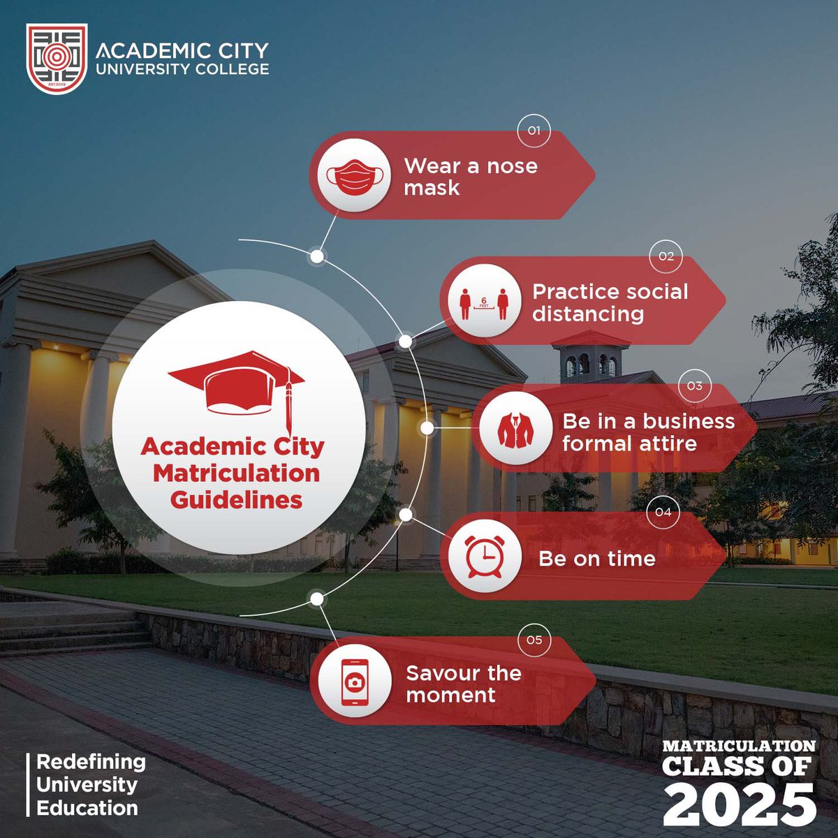 acitygh's tweet photo. Today, Academic City officially welcomes and inducts our Freshmen into the Family of ACitizens. Watch the live broadcast at: https://t.co/6kuwH6siRI
ACity, Building future ready leaders!
#Acity
#Matriculation
#ClassOf2025
#MakeYourMake
#FutureReadyLeaders https://t.co/iOHgrH52FO