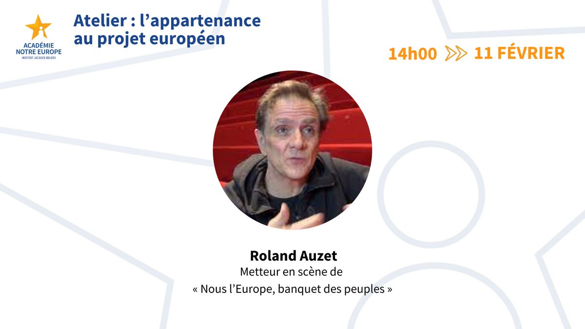 AcademieNE's tweet photo. On passe l’après-midi en compagnie de @Roland_Auzet, metteur en scène de la pièce « Nous l’Europe, banquet des peuples » 🎭🎶 pour un atelier plein de #culture sur le thème de l’appartenance au projet européen 🇪🇺 https://t.co/zgLYO6BsqD