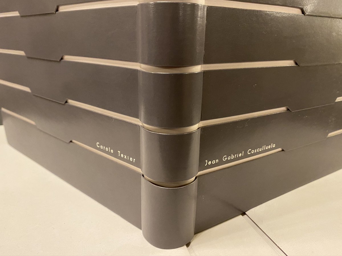 Un immense honneur pour mon livre Presque le ciel, dont l’exemplaire de la BNF a été relié par Annie Boige. ☺️
30 ex., 12 gravures au burin, textes JG Cosculluela, impression typo plomb RLD
Reliure: veau ivoire, box gris bleu.
Reliure à voir à la librairie Blaizot jusqu’au 19/2.