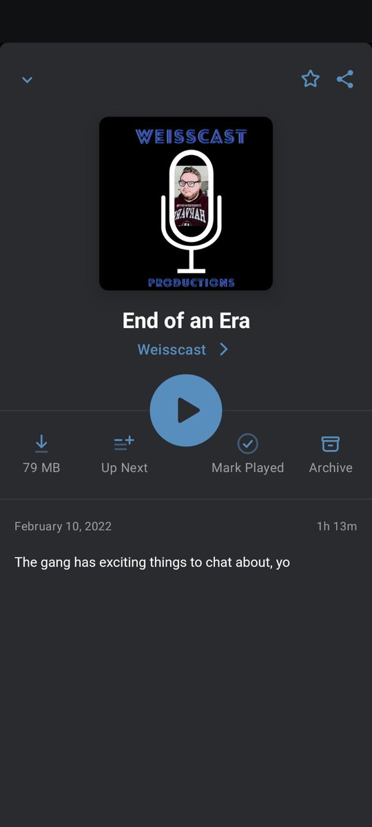 Weisscast's tweet photo. New ep! Up on podcast services https://t.co/9PbBfwMdHt