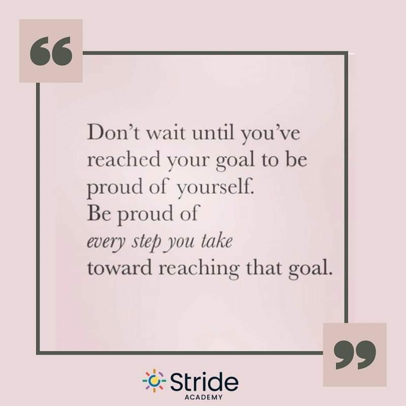 📈 At Stride, we measure progress during each session so we are able to see if learners are moving towards achieving their goals. We celebrate every success, no matter how big or small! We are so very proud of the hard work our learners put in during their sessions with us.