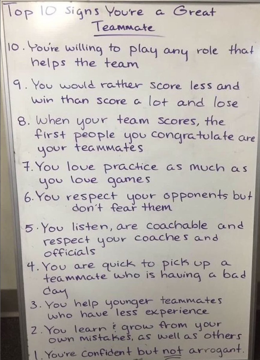 Top 10 Signs You’re a Great Teammate.