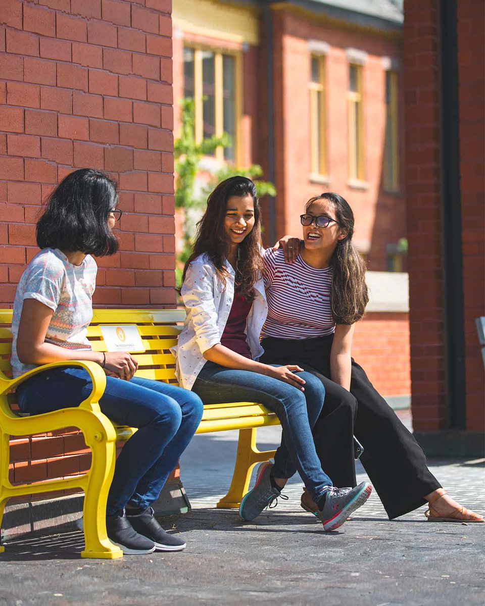 HumberPoly's tweet photo. Today is #NationalMakeAFriendDay!
It's a day to make new friends and celebrate old ones.
Next time you are on campus, make sure to check out our #FriendshipBench and the story behind it at https://t.co/wPU00oNuHy. #YellowIsForHello https://t.co/0xEIMMoM1k