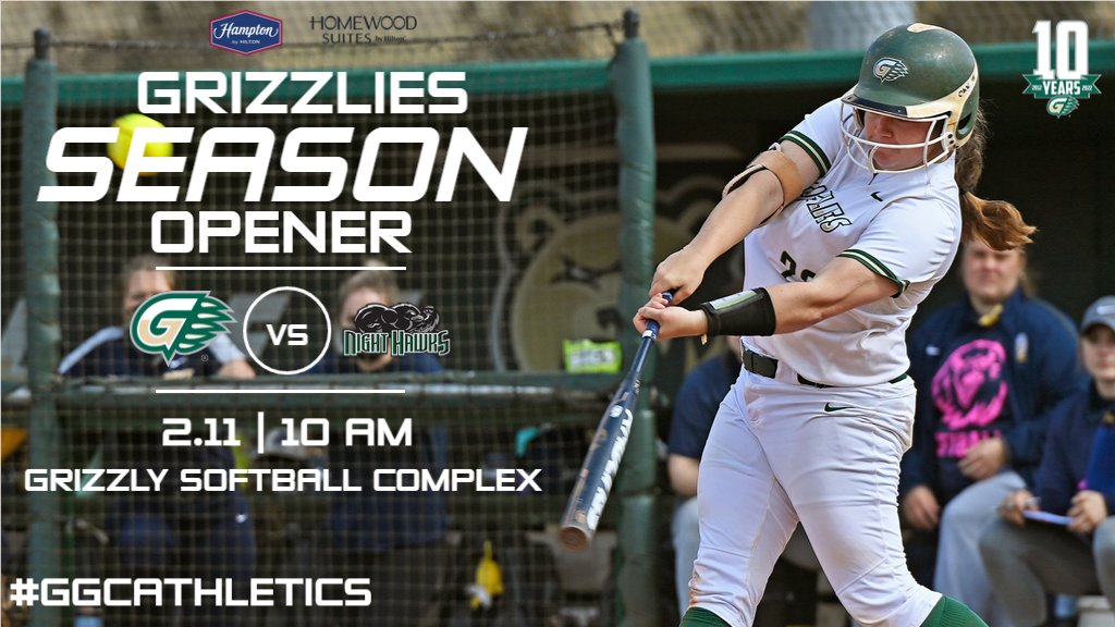 GAMEDAY! Grizzlies begin the season with a pair of games today during the Grizzly Open. Come support the Grizzlies!

🥎 - 10 AM &amp; 4:30 PM
📍 - Grizzly Softball Complex
📺 - ggcathletics.com/watch
📈 (TU) - cutt.ly/zO4PA7N
📈 (LWC) - cutt.ly/mO4PHA8

#GGCAthletics