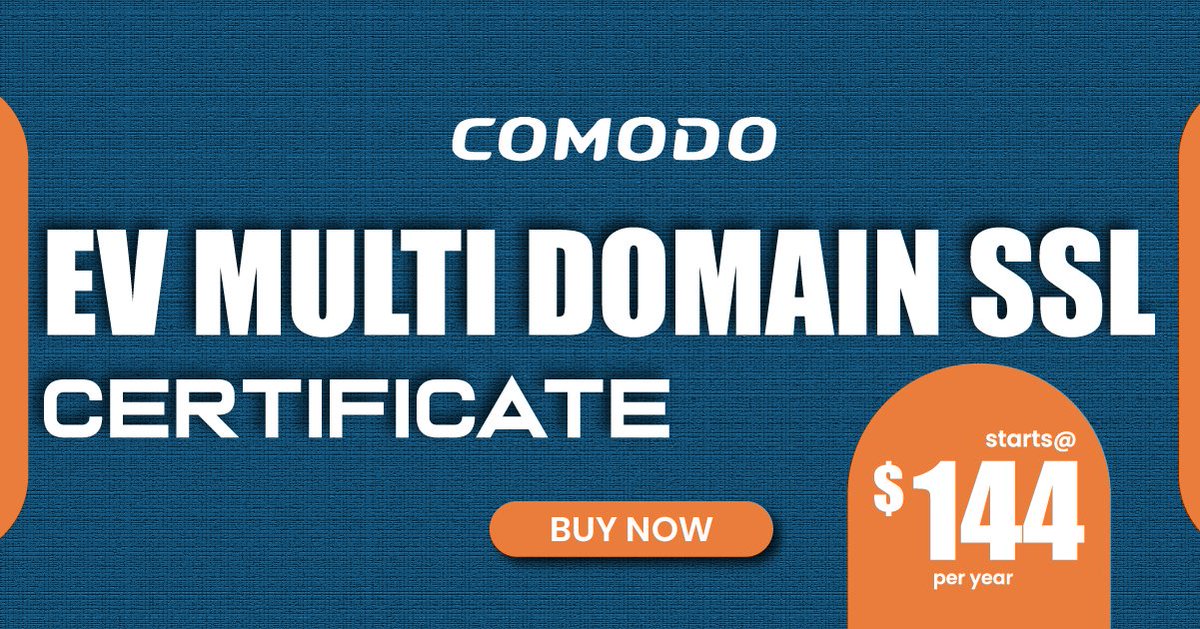 SSL2BUY's tweet image. A dual benefit of Extended Validation and multi domain that Comodo EV Multi Domain certificate brings for you

Buy Now :- ssl2buy.com/comodo-ev-mult…

#comodoevssl #comodoevsslcertificate #comodo #evssl #evsslcertificate #evcertificate #ssl2buy