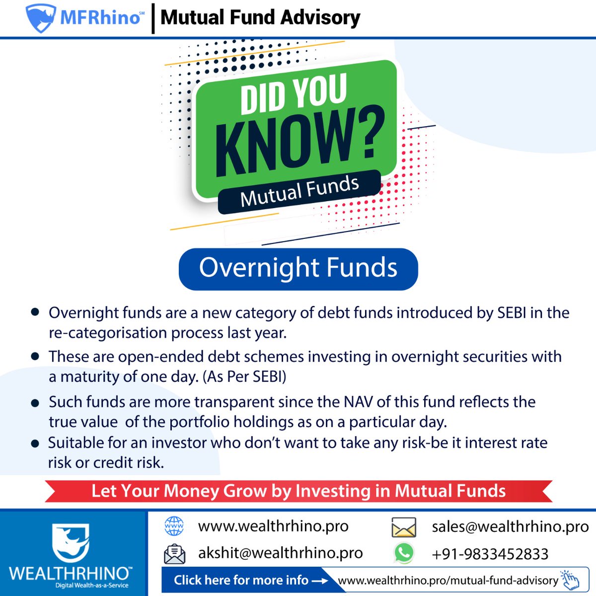 To Know More About Mutual Funds, Connect With Us Instantly!

#didyouknow #overnightfunds #mutualfunds #mutualfundadvisor #stockrhino #stockrhinoin