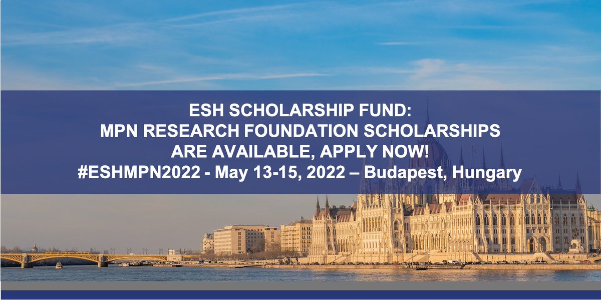 📣 #ESHMPN2022: MPN RESEARCH FOUNDATION SCHOLARSHIPS ARE AVAILABLE, APPLY NOW!
➡bit.ly/3uYeI0P
9th Translational Research Conference #MYELOPROLIFERATIVE #NEOPLASMS
Chairs: @jjkiladjian @rosslevinemd, Alessandro Vannucchi
#MPNSM #ESHCONFERENCES #ESHSCHOLARSHIPFUND