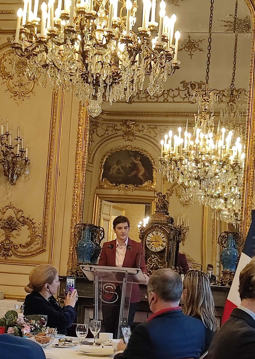 CCIFranceSerbie's tweet photo. Exceptional meeting this morning with the Serbian Prime minister Ms Ana Brnabic at the French Senate, with the presence of trade minister @franckriester!
Strong economic relations and long lasting friendship reconfirmed in the presence of many French companies brought by @MEDEF_I https://t.co/RHd838Rch1