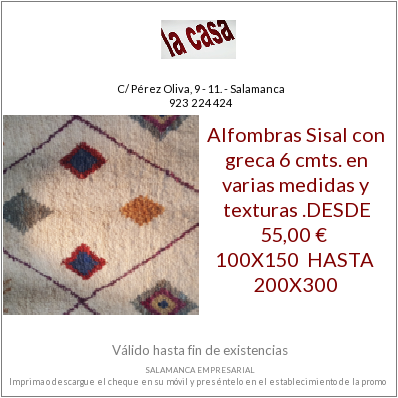 SaEmpresarial's tweet photo. Cheque promocional de la empresa La Casa en https://t.co/Z1pAKeWvbV
¡¡¡Descarga el cheque y ahorra!!!
#promocionessalamanca #Promociones #compraensalamanca #comerciodesalamanca #salamanca https://t.co/Q3GI0JaHpI