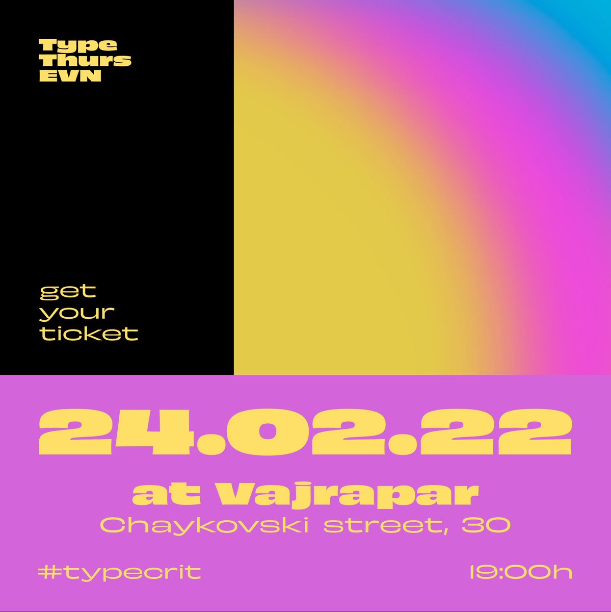 TypeThursdayEVN's tweet image. Get your ticket 🎟 eventbrite.com/e/type-thursda…