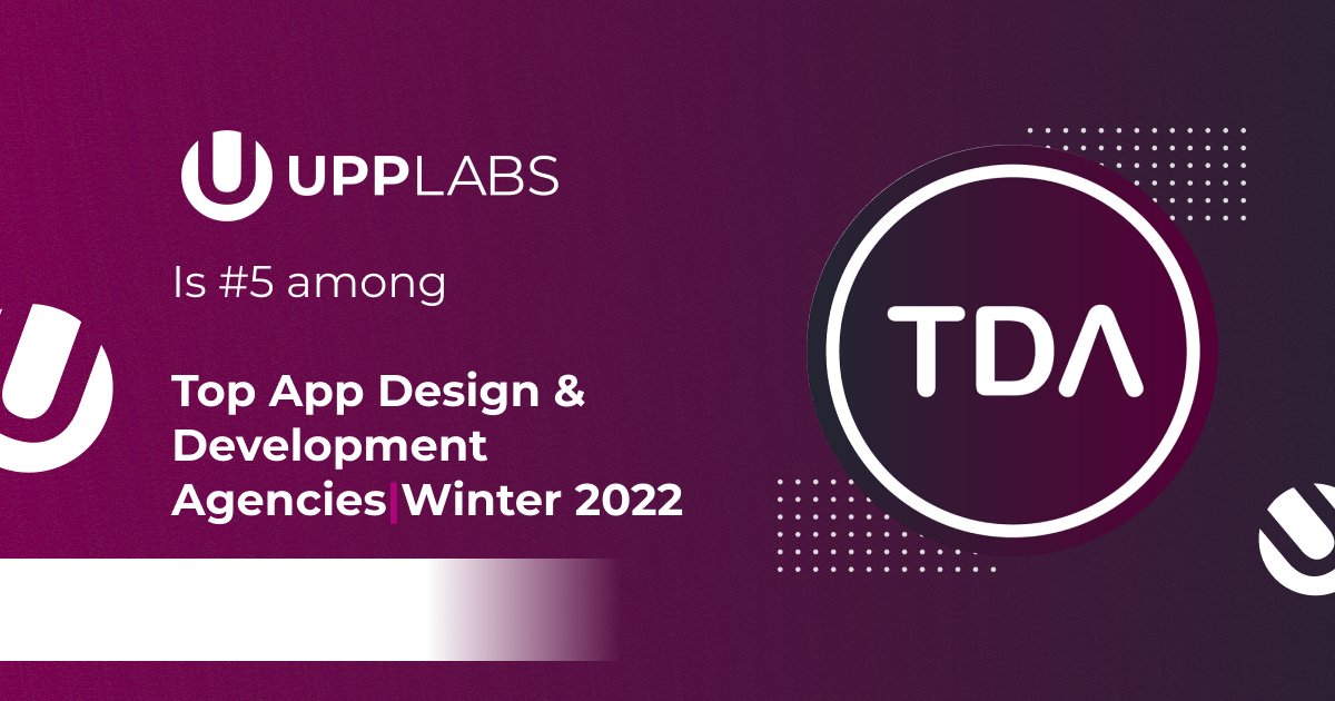 Hurray! UppLabs is #5 among the Top App Design &amp; Development Agencies on TDA !
UppLabs has done an amazing job! 😻
p.s. If your company needs to hire a top development agency for your next project –
bit.ly/3rnBwEG
#softwaredevelopment #outsource #outstaff #appdevelopment