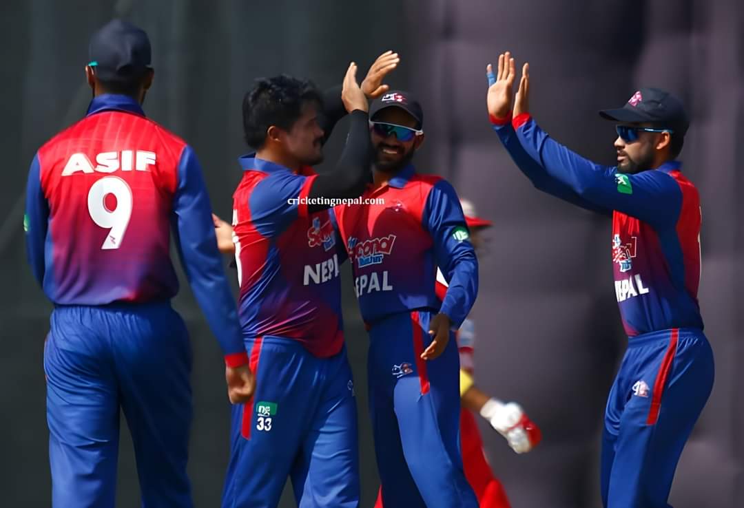 RONBupdates's tweet photo. Good News: Nepal wins the Cricket match against Oman by 6 wickets. Dipendra Singh Aire scores 73*.❤️🇳🇵 #Congratulations https://t.co/QtEUS77vdX