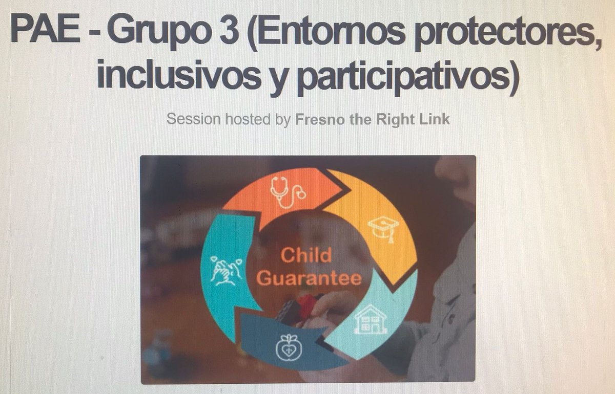 InstInfancia's tweet photo. Hoy hemos participado al GT “Entornos protectores, inclusivos y participativos” del nuevo PAE de la #GarantíaInfantil en España, com la #DGDIA y muchas otras entidades. Gracias por la oportunidad y por contar con @Instinfancia y @iermbcn a @lucialoso @comisionadoPI y @unicef_es https://t.co/DLpaJ9Ospx