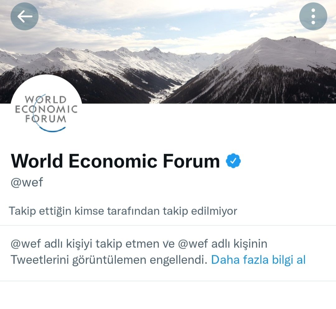 Arkadaşlar

Dünya Ekonomik Forumu (DAVOS) Twitter'da beni engellemiş!

Sayın <a href="/ProfKlausSchwab/">Klaus Schwab</a> sizleri küstürdüysem kusura bakmayın. Engelleyip kaçmak değil konuşmak gerek.

Not: Takip edenler bilir herhangi bir şahsa veya kuruma hakaret eden biri değilim.