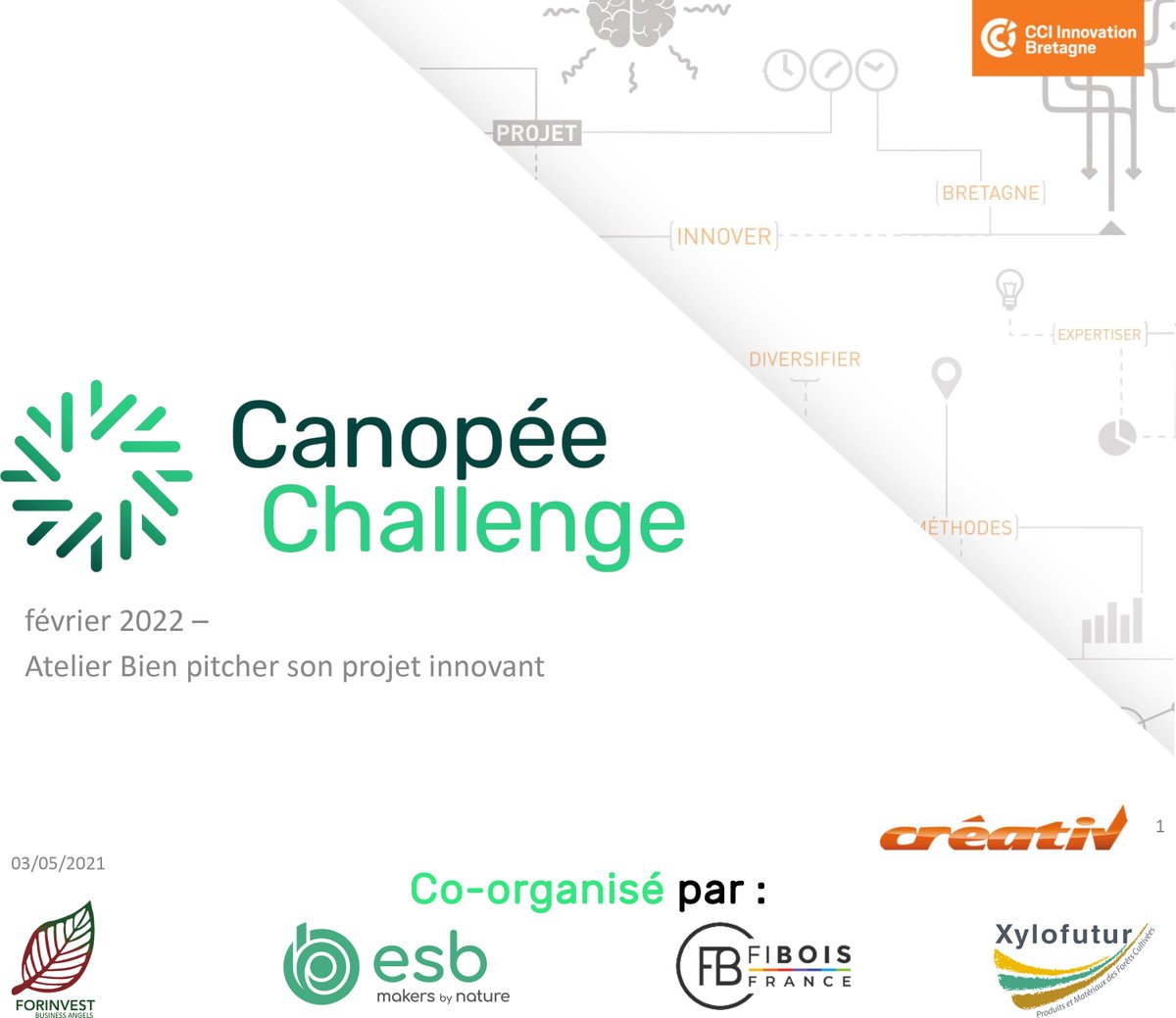 🙏Merci à CEEI Créativ et tout particulièrement à Guillaume Ménard pour ce cadeau fait aux porteurs et porteuses de projets du Canopée Challenge : deux #webinaires accessibles aux projets pré-sélectionnés pour se préparer au fastidieux exercice du #pitch.

canopeechallenge.com
