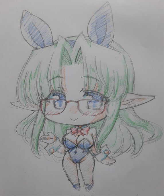 うちのこ(エネミア)らくがき。たまにはすけべじゃないのも見てもらおうね 