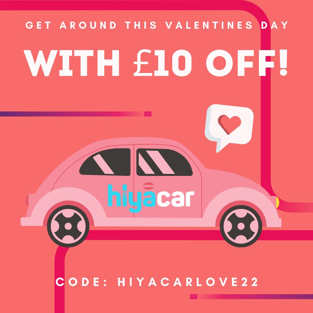 hiyacar's tweet photo. This Valentine’s Day make your journeys extra loving with our £10 discount code! #ValentinesDay #hiyacar #valentineslondon #thingstodouk https://t.co/r7FfhFy8eM