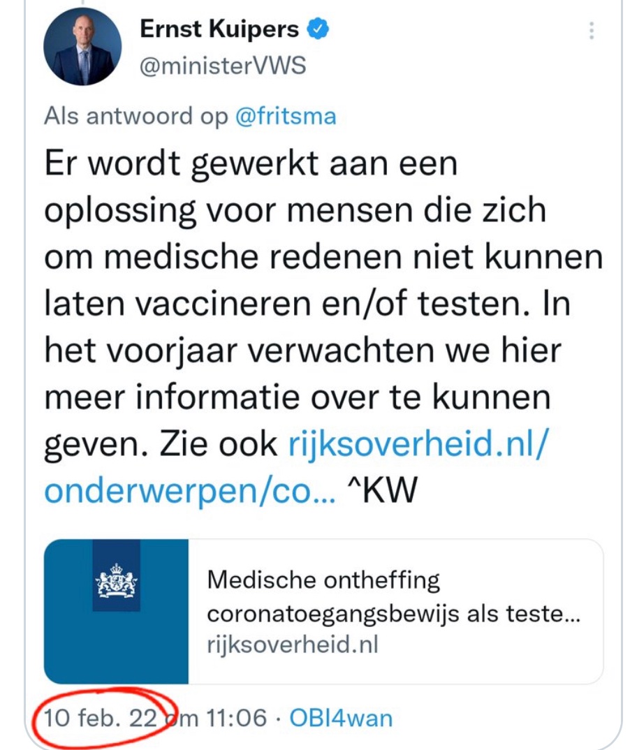 Voor de mensen die daadwerkelijk nog geloven dat we er bijna vanaf zijn….
Lees de onderstaande tweet van #ernstkuipers maar eens goed 🤡